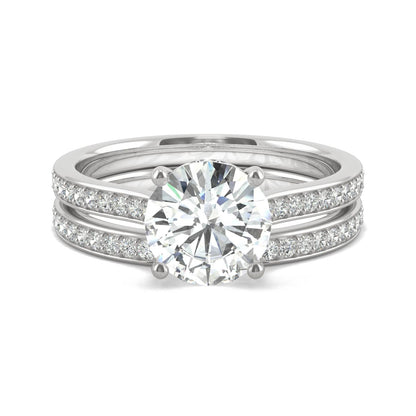 1.92 CTW Moissanite Bridal Set 14K White Gold