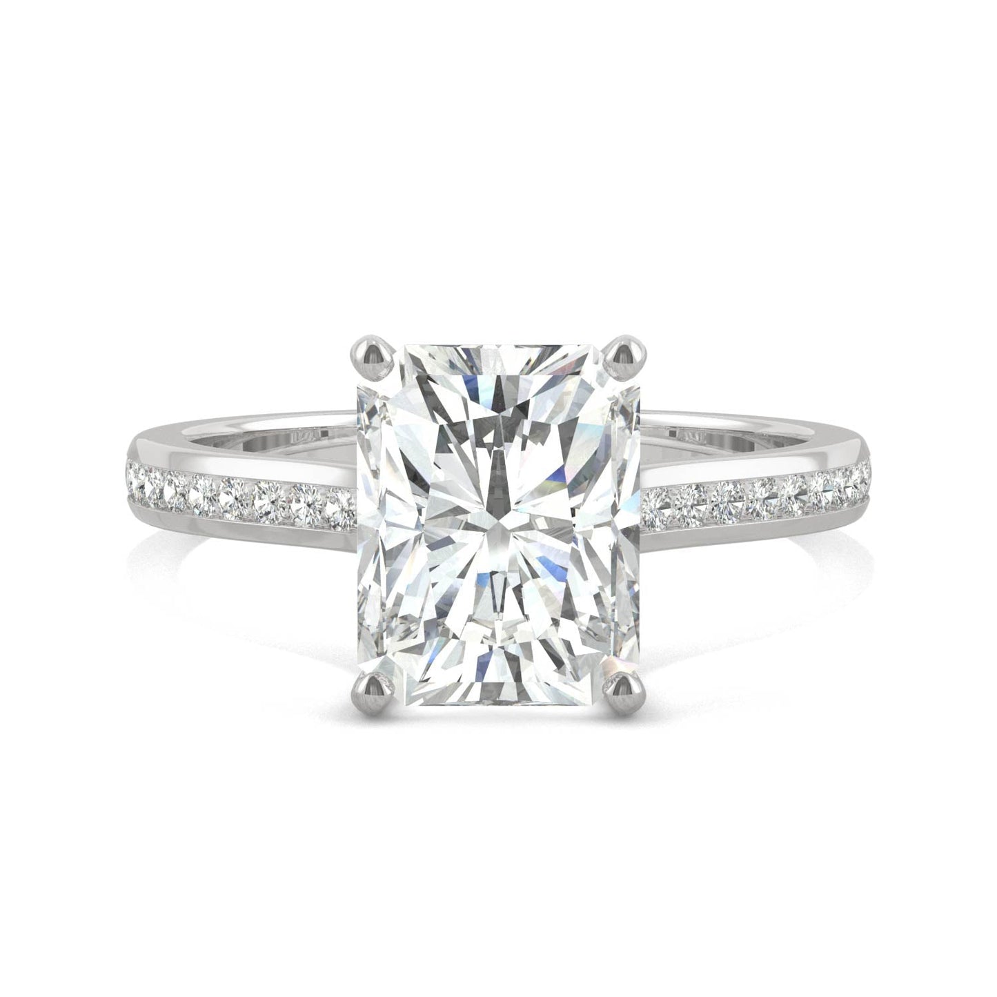 2.88 CTW Radiant Moissanite Engagement Ring