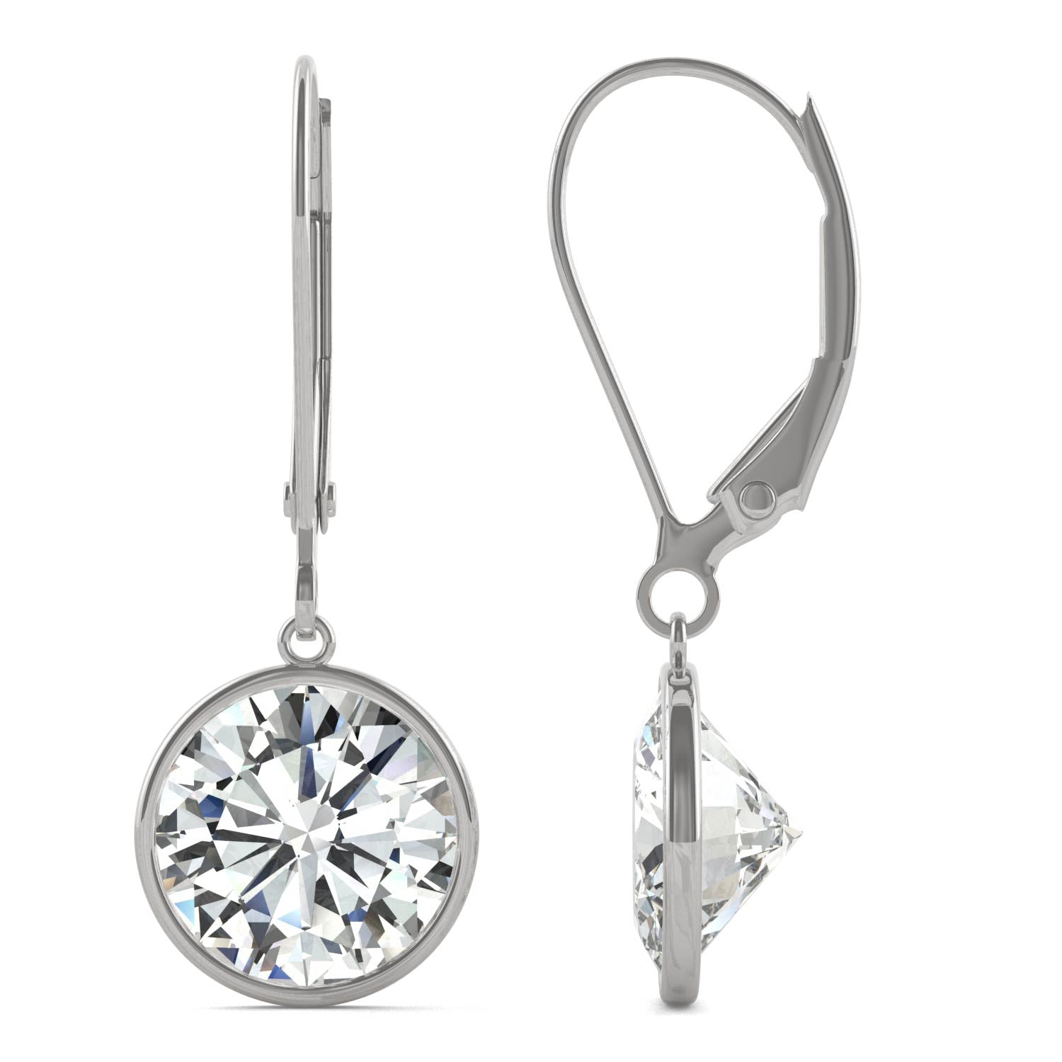 3.80 CTW Moissanite Bezel Drop Earrings