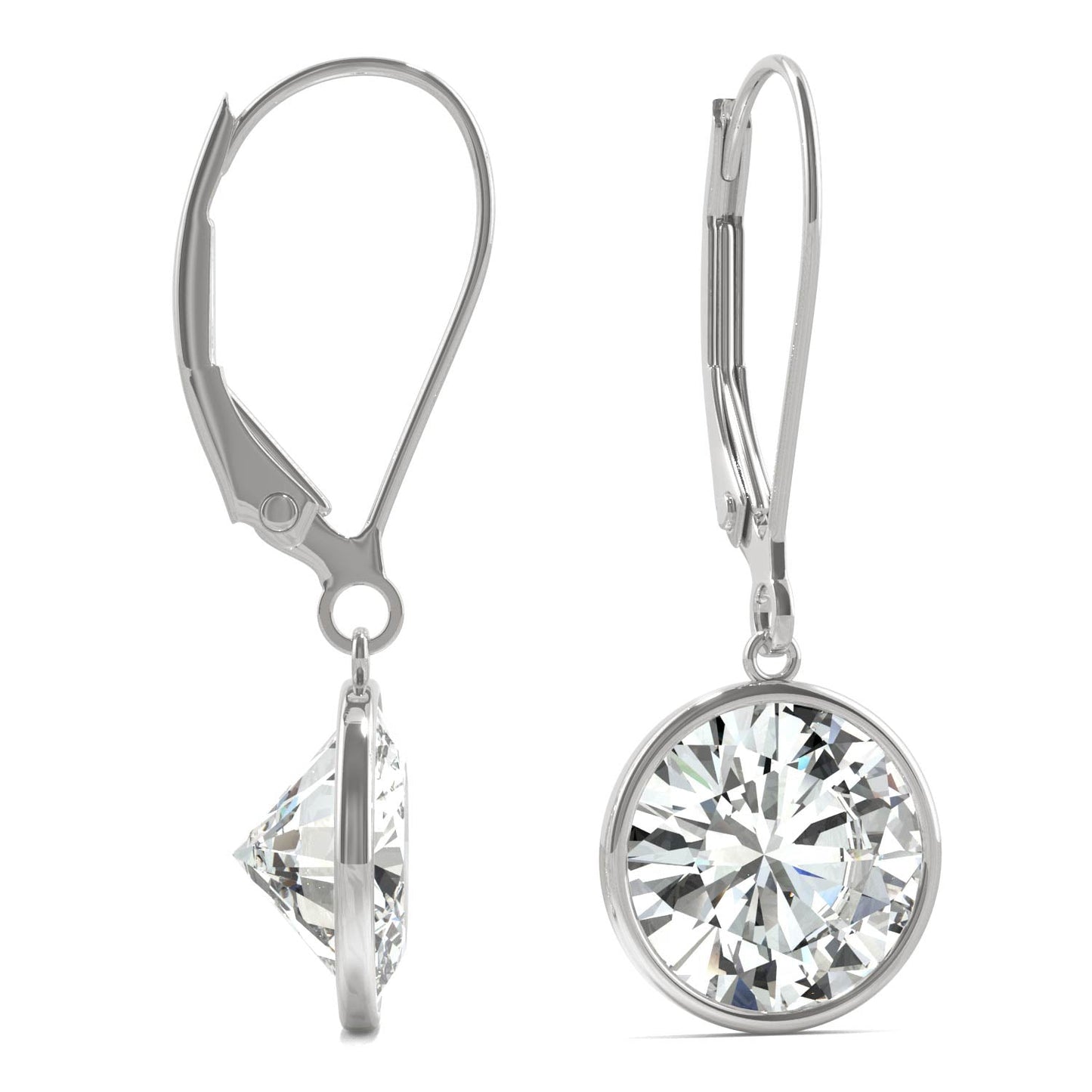 3.80 CTW Moissanite Bezel Drop Earrings