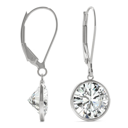 3.80 CTW Moissanite Bezel Drop Earrings