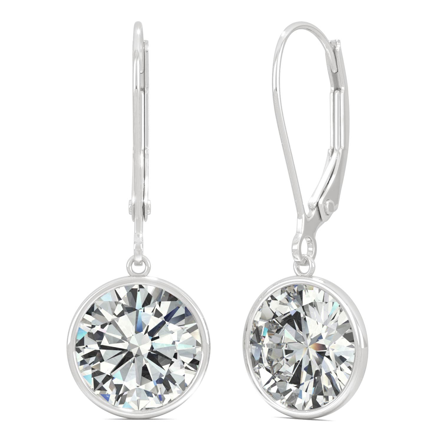 3.80 CTW Moissanite Bezel Drop Earrings