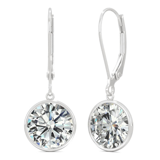 3.80 CTW Moissanite Bezel Drop Earrings