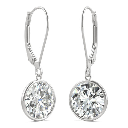 3.80 CTW Moissanite Bezel Drop Earrings