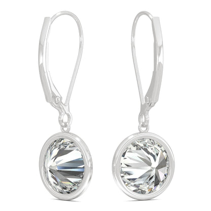 3.80 CTW Moissanite Bezel Drop Earrings