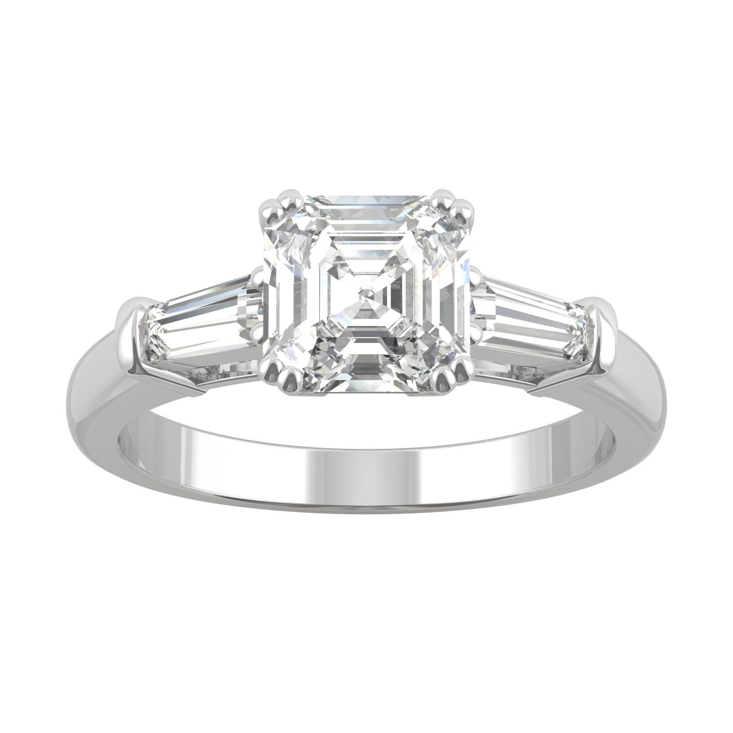 1.67 CTW Moissanite Three Stone Ring