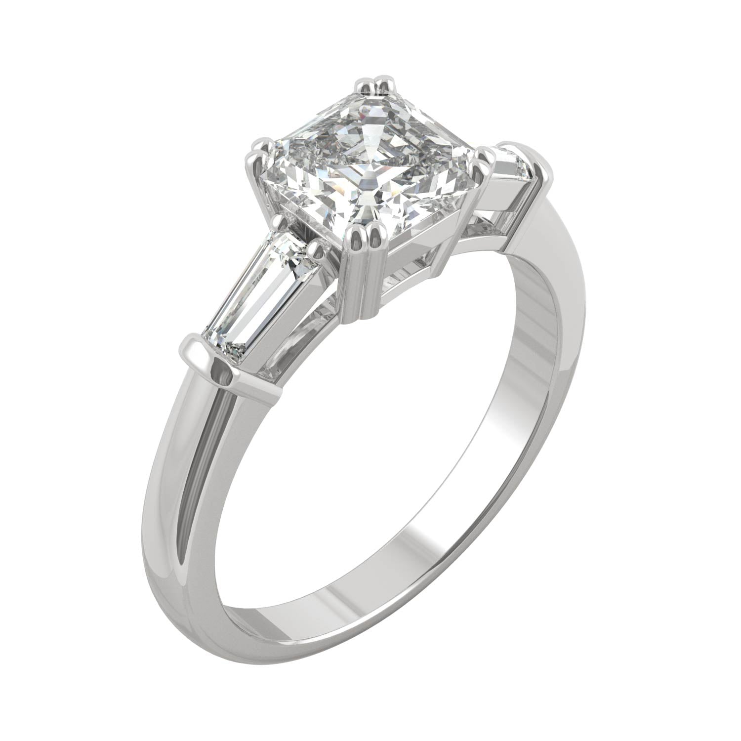 1.67 CTW Moissanite Three Stone Ring