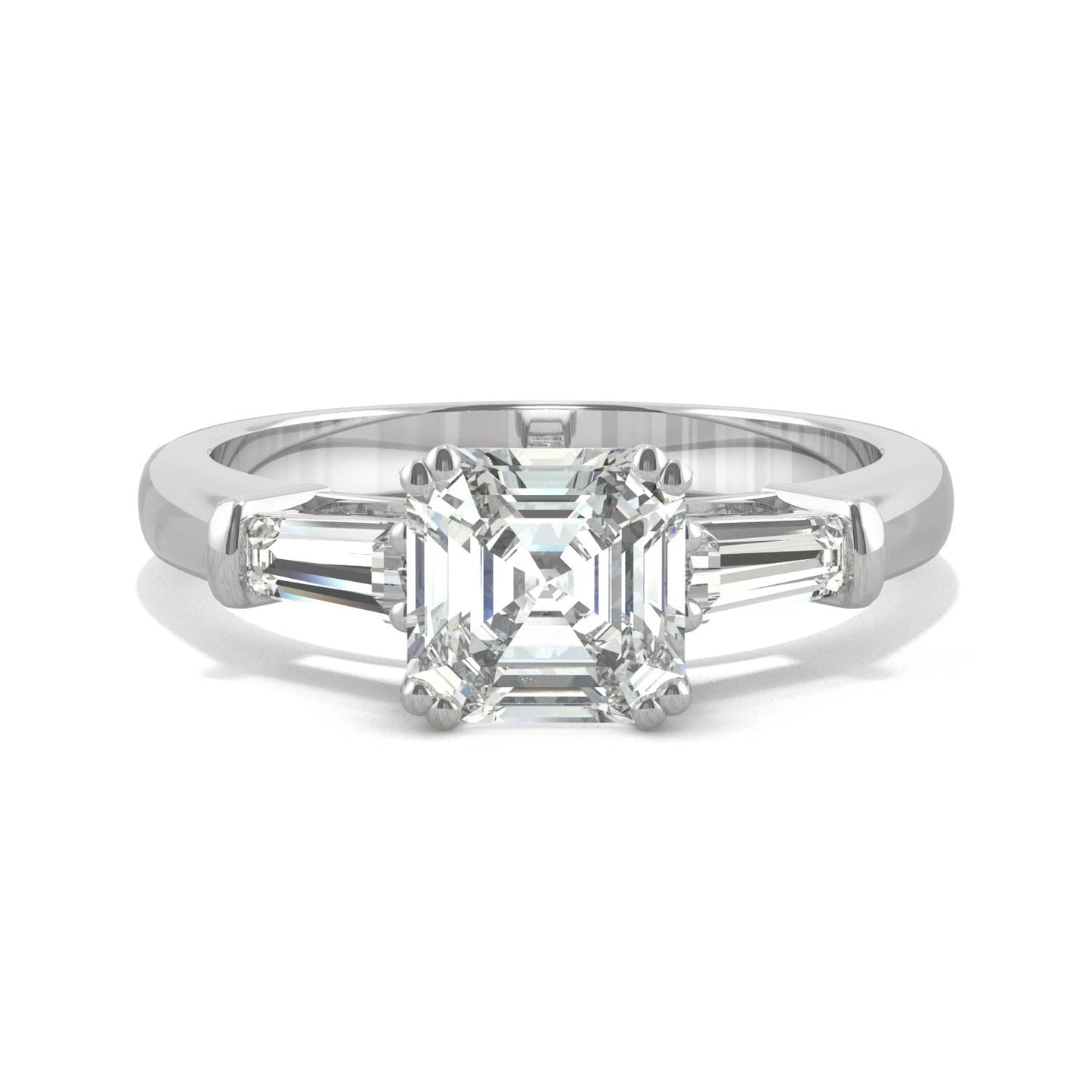 1.67 CTW Moissanite Three Stone Ring