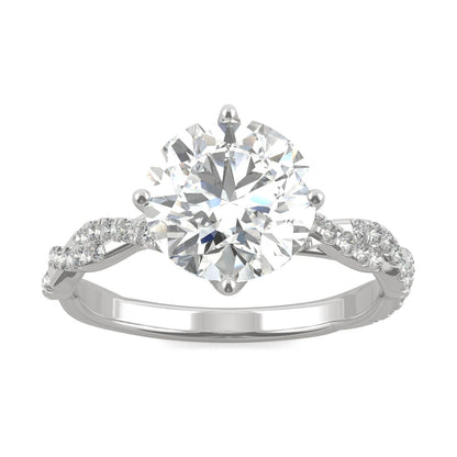 2.30 CTW Round Moissanite Pave Ring