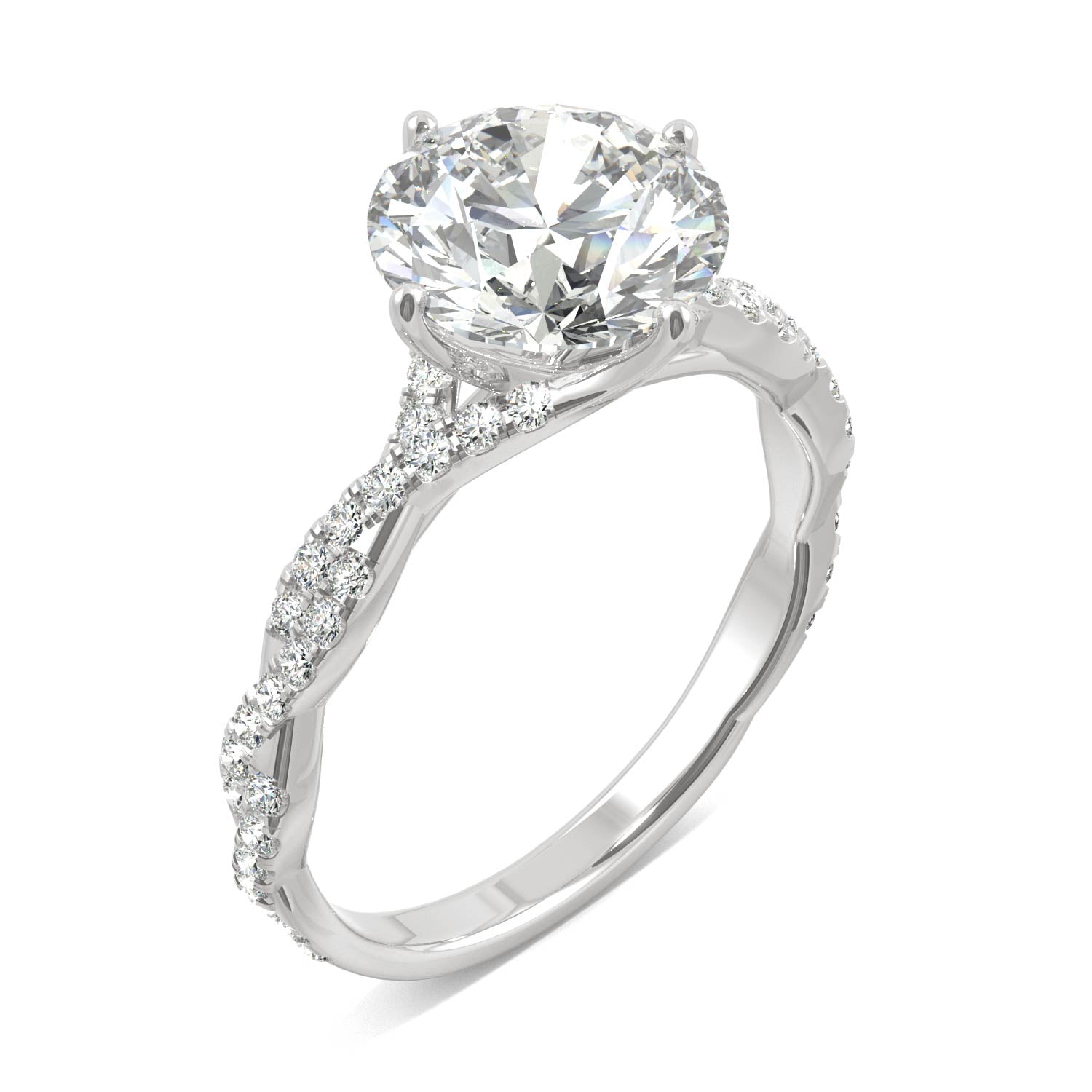 2.30 CTW Round Moissanite Pave Ring