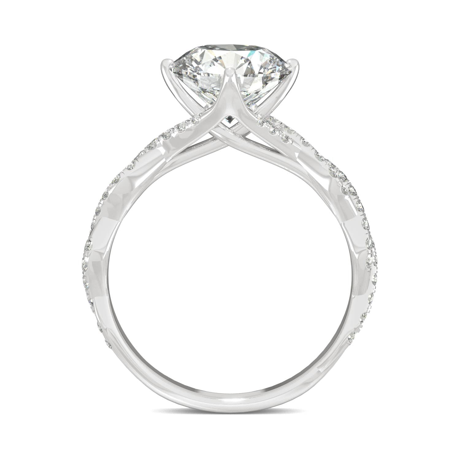 2.30 CTW Round Moissanite Pave Ring