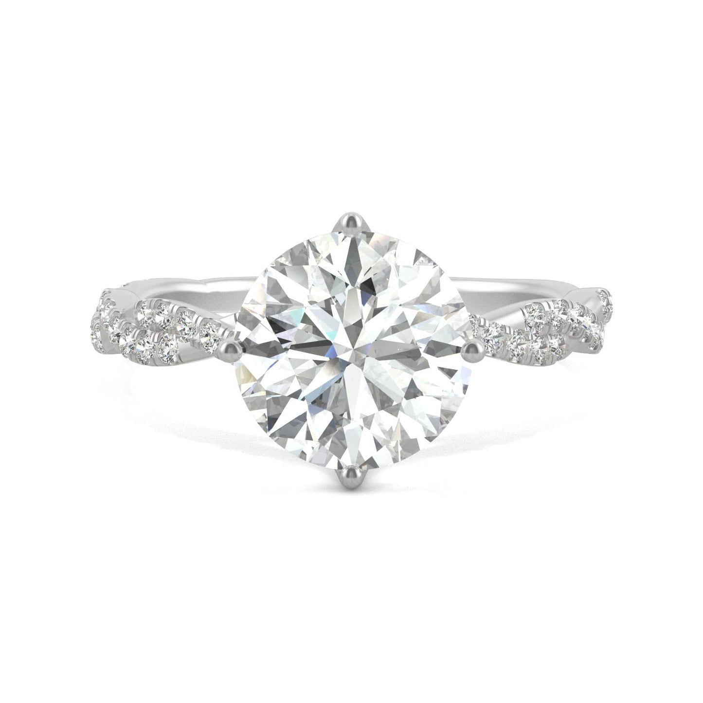 2.30 CTW Round Moissanite Pave Ring