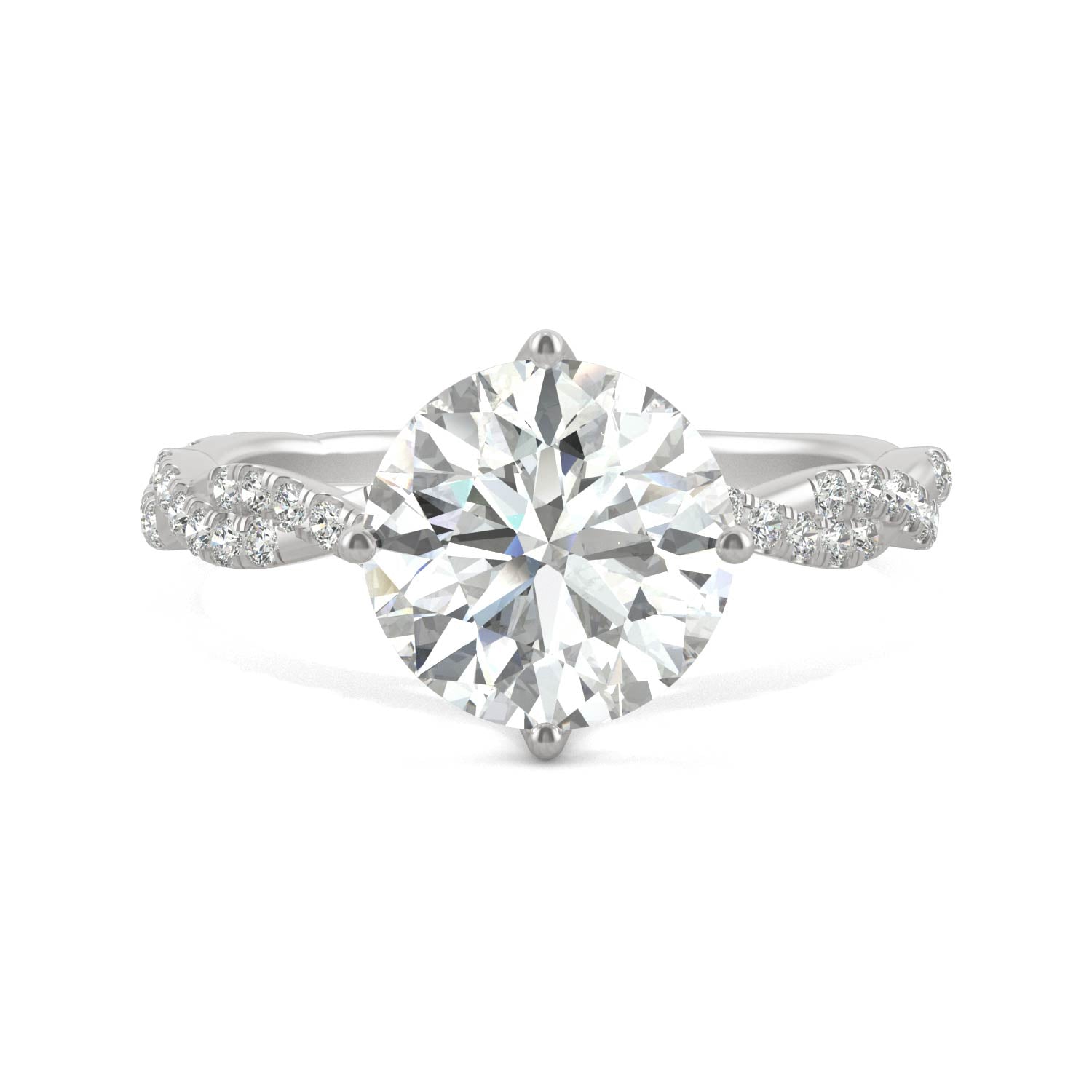 2.30 CTW Round Moissanite Pave Ring