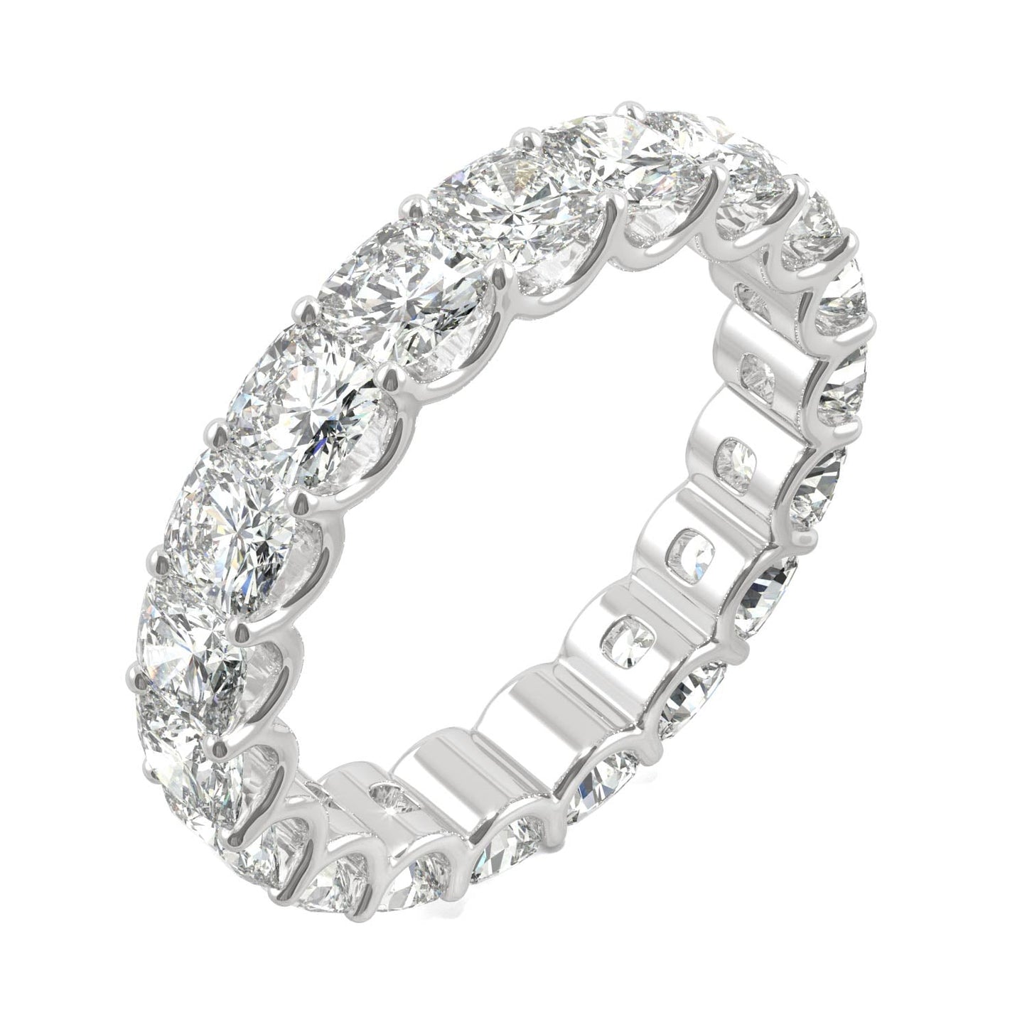 4.18 CTW Cushion Moissanite Eternity Ring