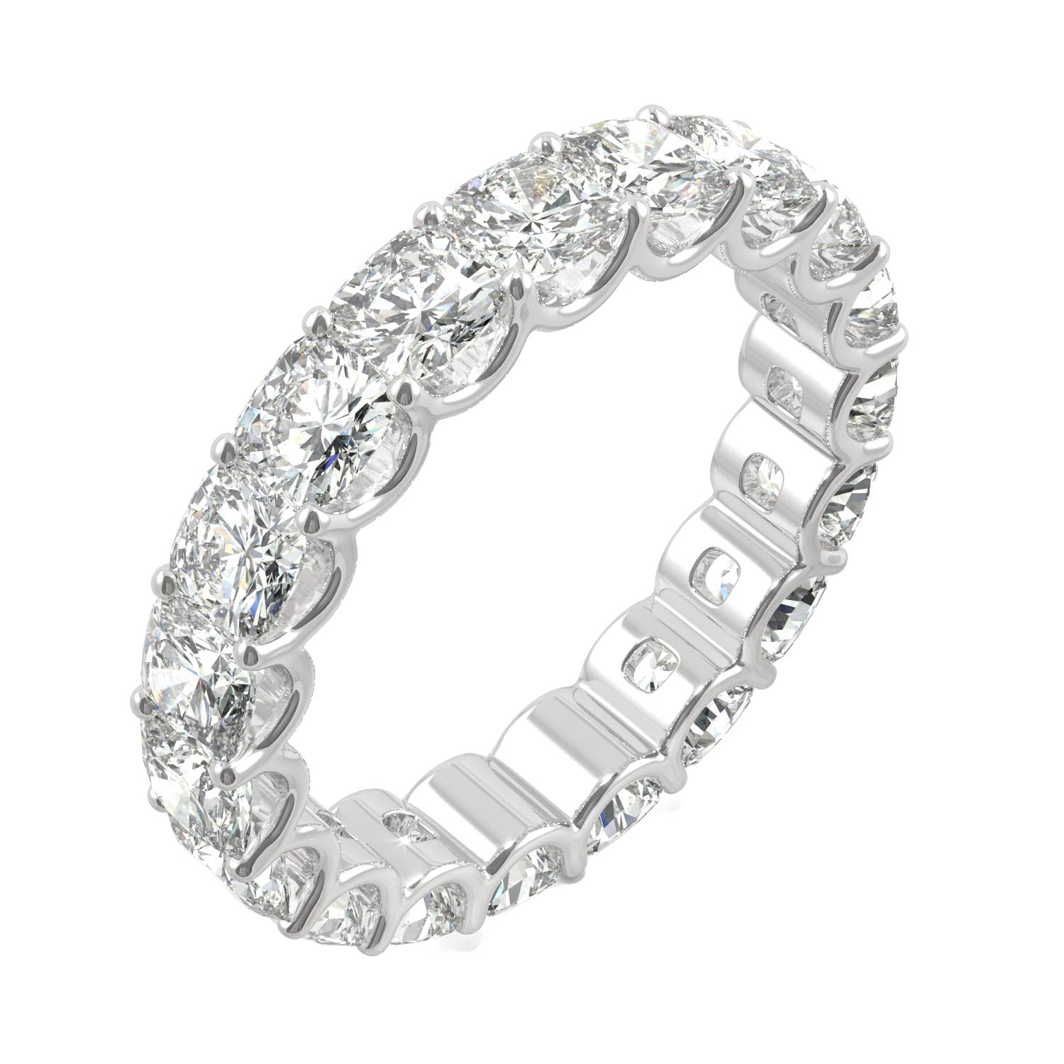 4.18 CTW Cushion Moissanite Eternity Ring