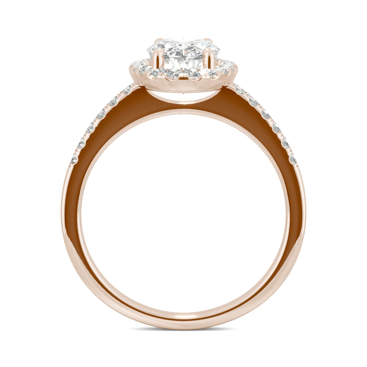 2.62 CTW Moissanite Rose Gold Halo Ring