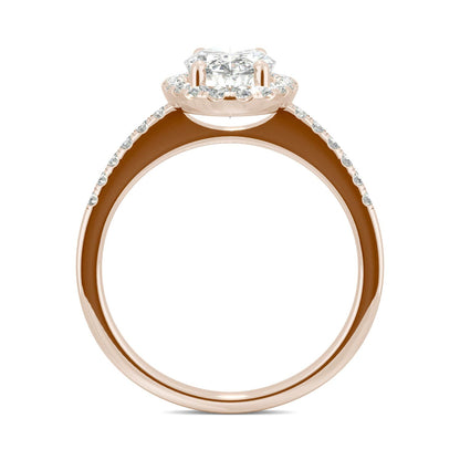 2.62 CTW Moissanite Rose Gold Halo Ring