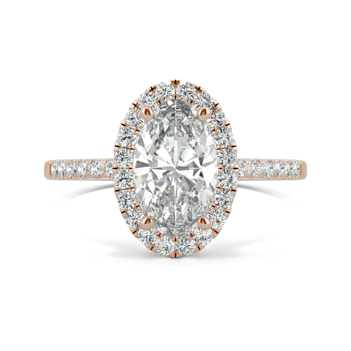 2.62 CTW Moissanite Rose Gold Halo Ring