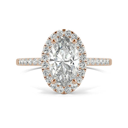 2.62 CTW Moissanite Rose Gold Halo Ring