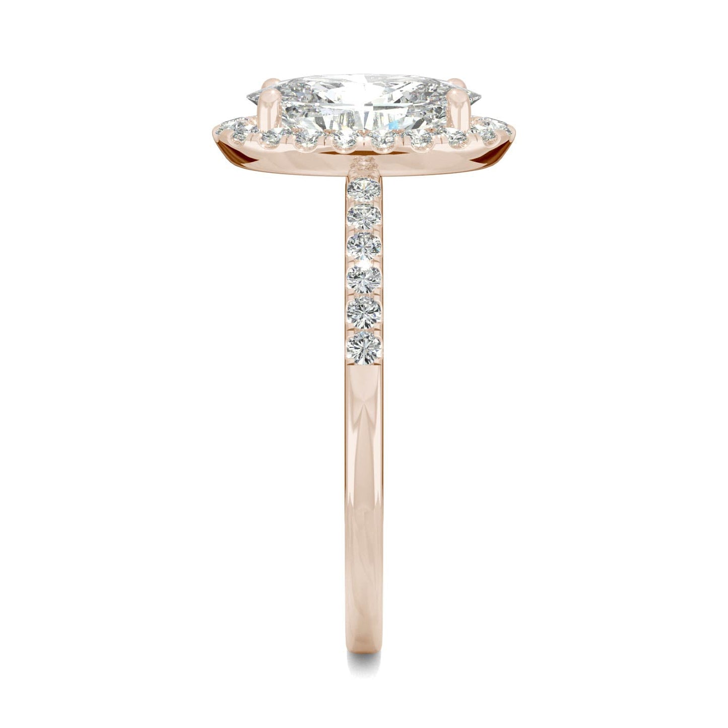 2.62 CTW Moissanite Rose Gold Halo Ring