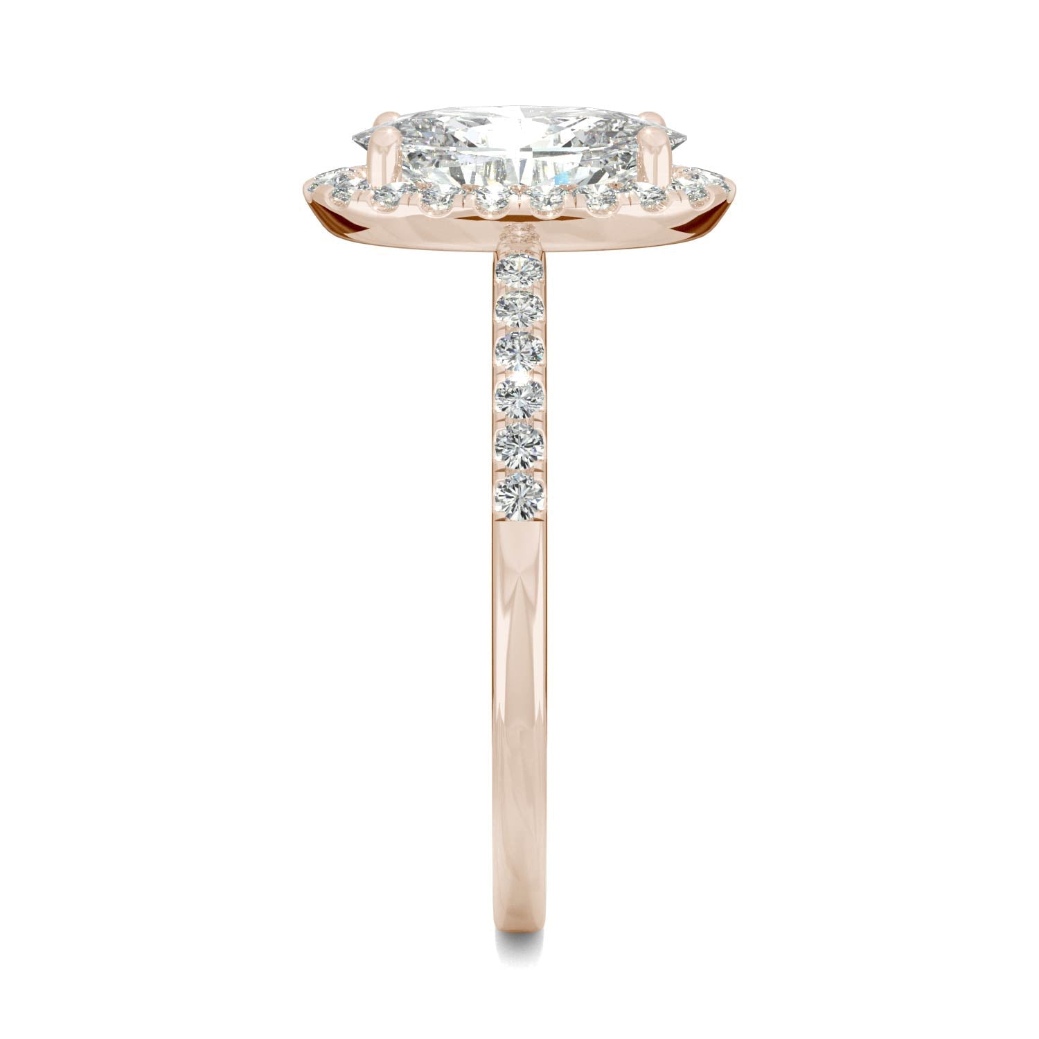 2.62 CTW Moissanite Rose Gold Halo Ring