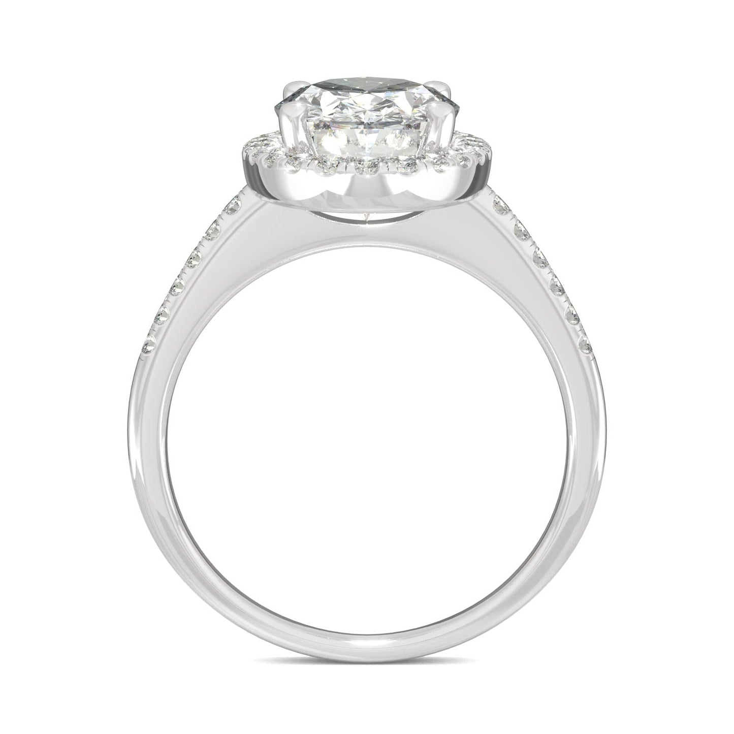 4.75 CTW Moissanite Oval Halo Ring