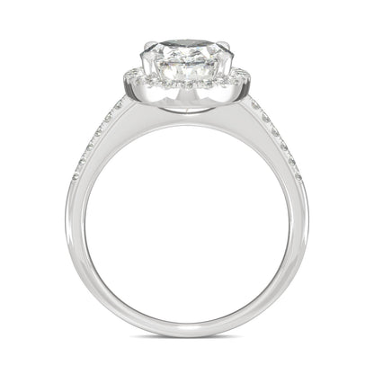 4.75 CTW Moissanite Oval Halo Ring