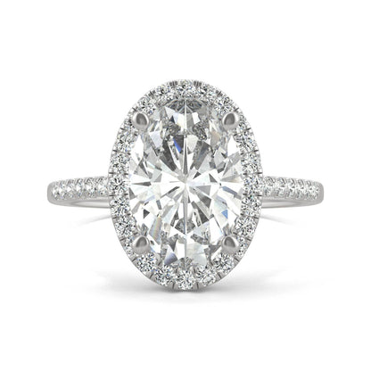 4.75 CTW Moissanite Oval Halo Ring