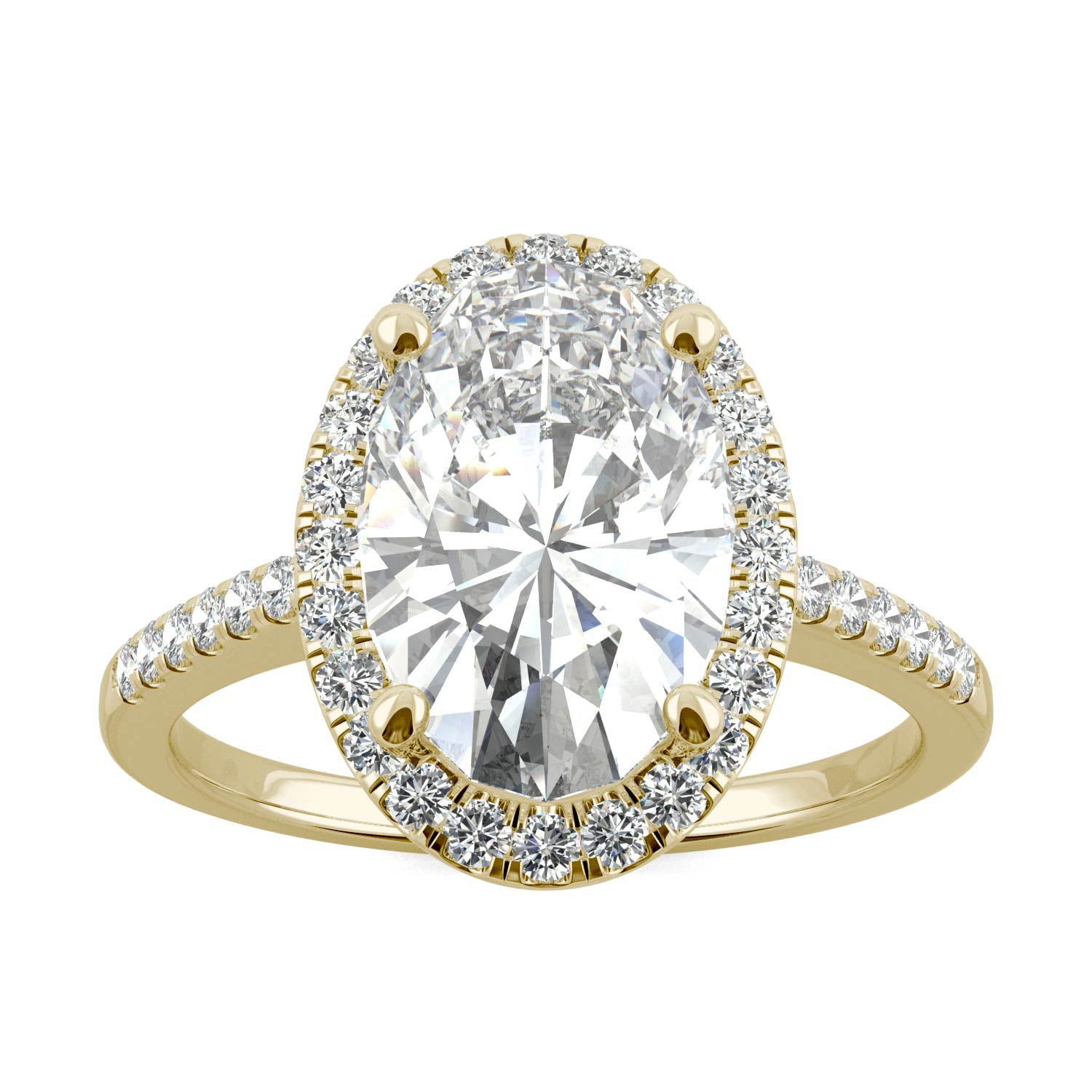 4.75 CTW Elongated Oval Moissanite Halo Ring