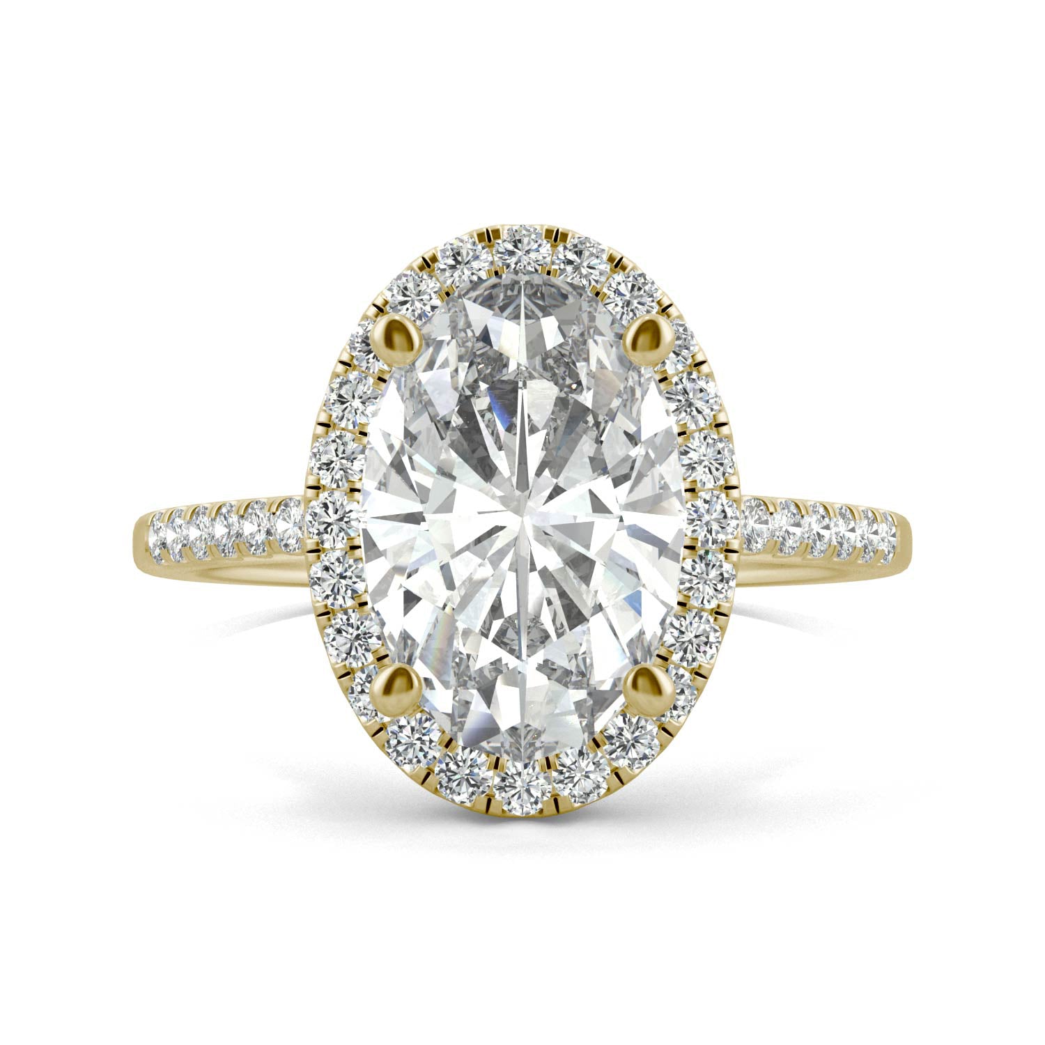 4.75 CTW Elongated Oval Moissanite Halo Ring