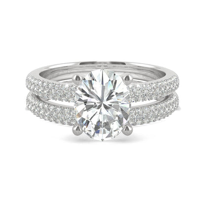 2.54 CTW Oval Moissanite Bridal Set