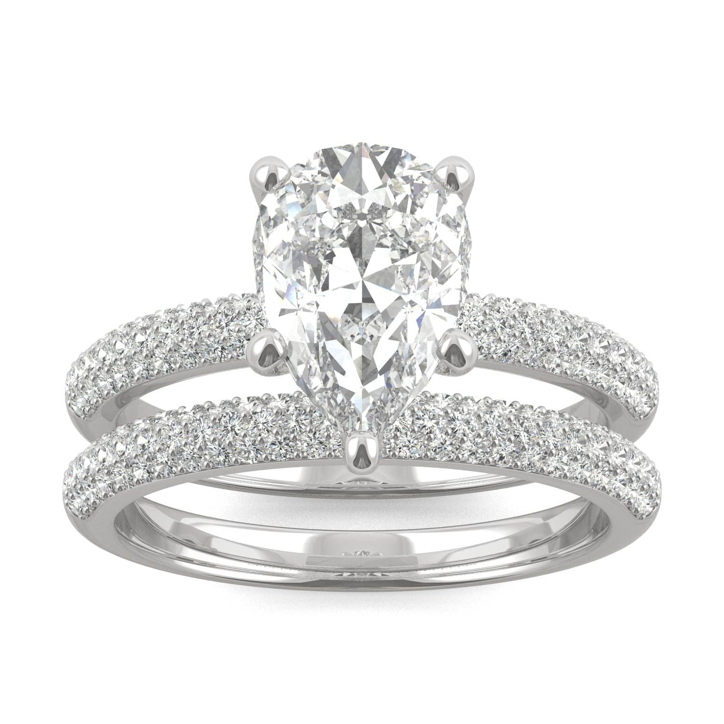 2.54 CTW Moissanite Pear Bridal Set