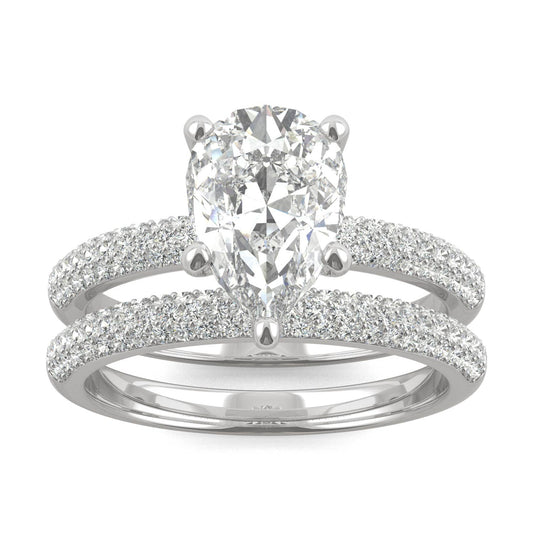 2.54 CTW Moissanite Pear Bridal Set