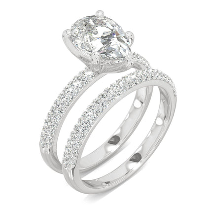 2.54 CTW Moissanite Pear Bridal Set