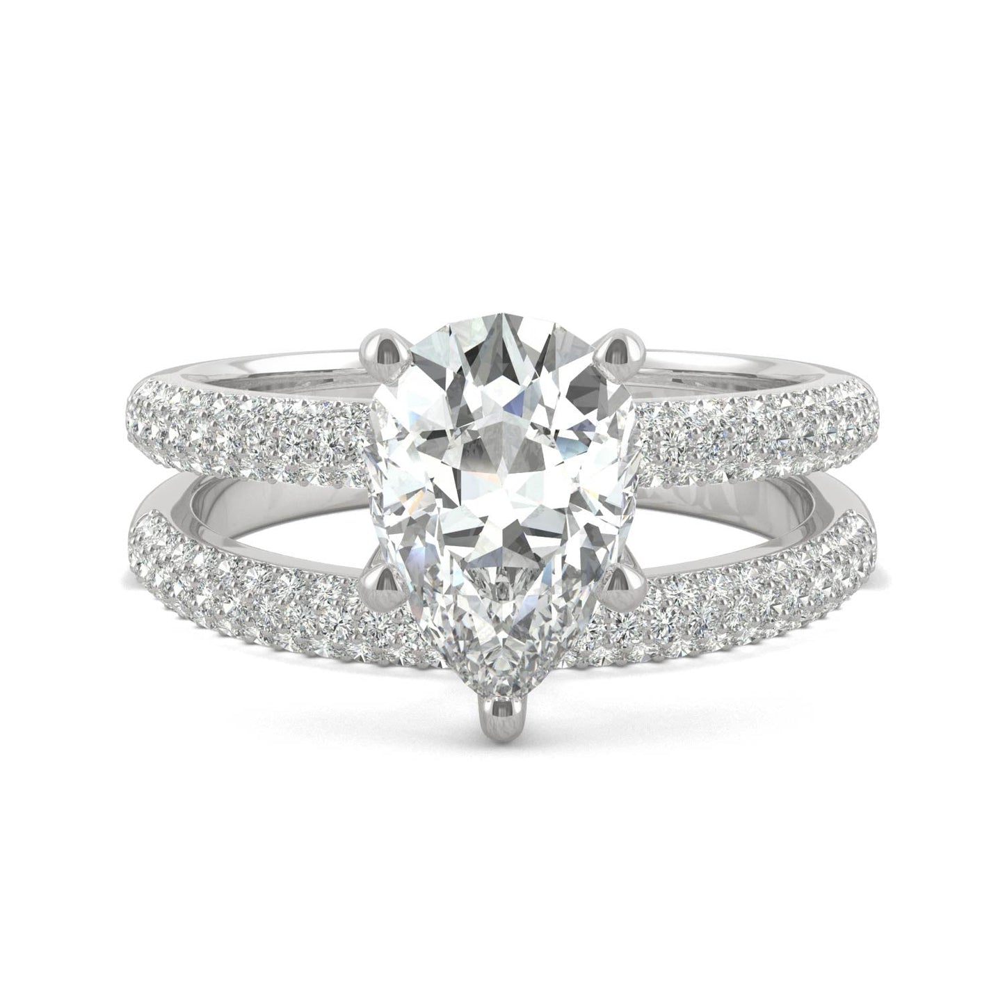 2.54 CTW Moissanite Pear Bridal Set