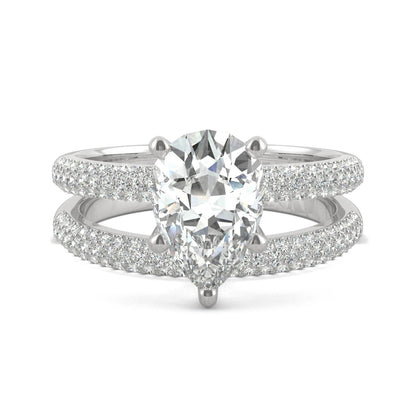 2.54 CTW Moissanite Pear Bridal Set