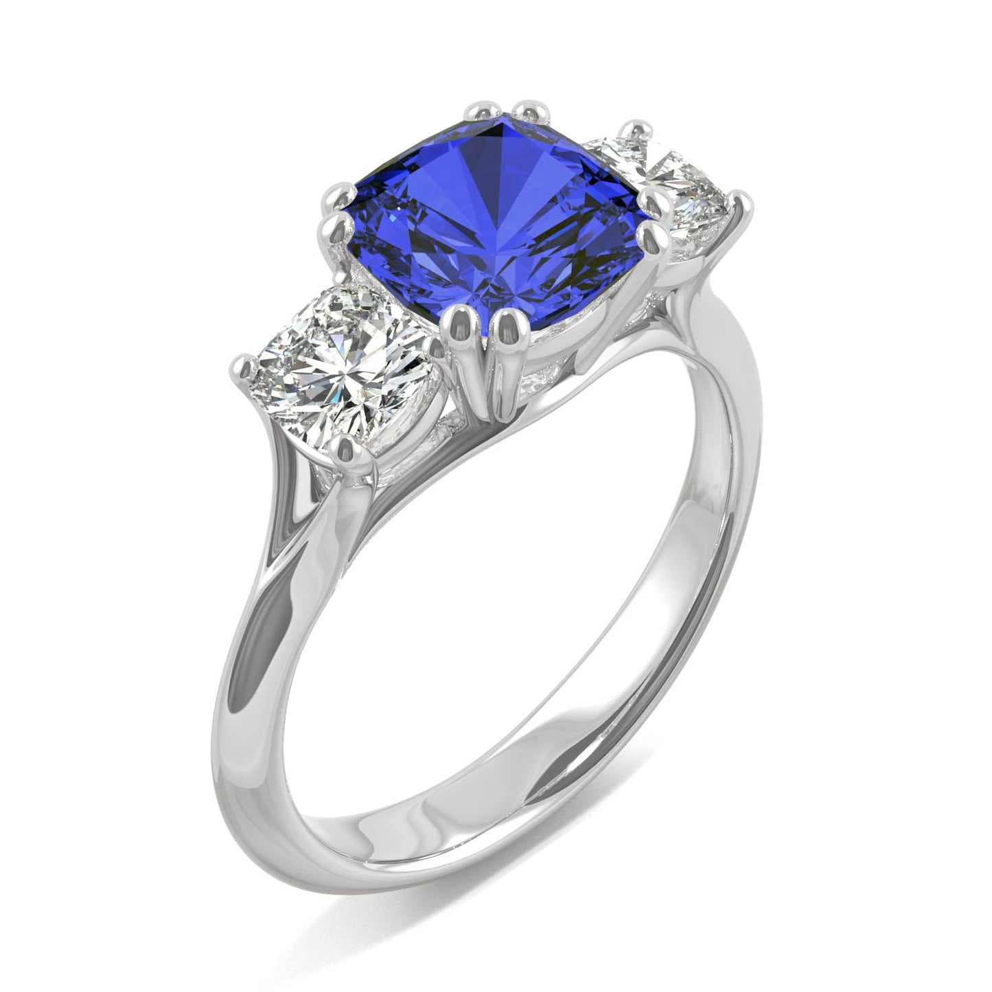 3.70 CTW Sapphire Cushion Engagement Ring