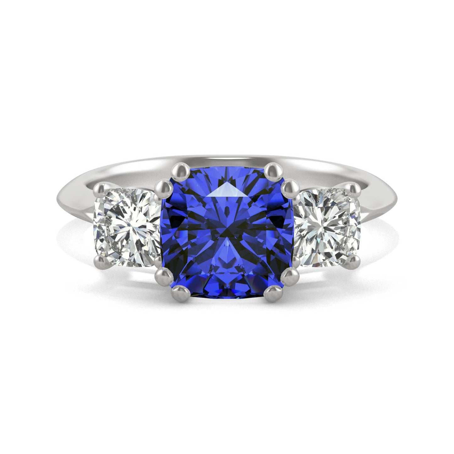 3.70 CTW Sapphire Cushion Engagement Ring