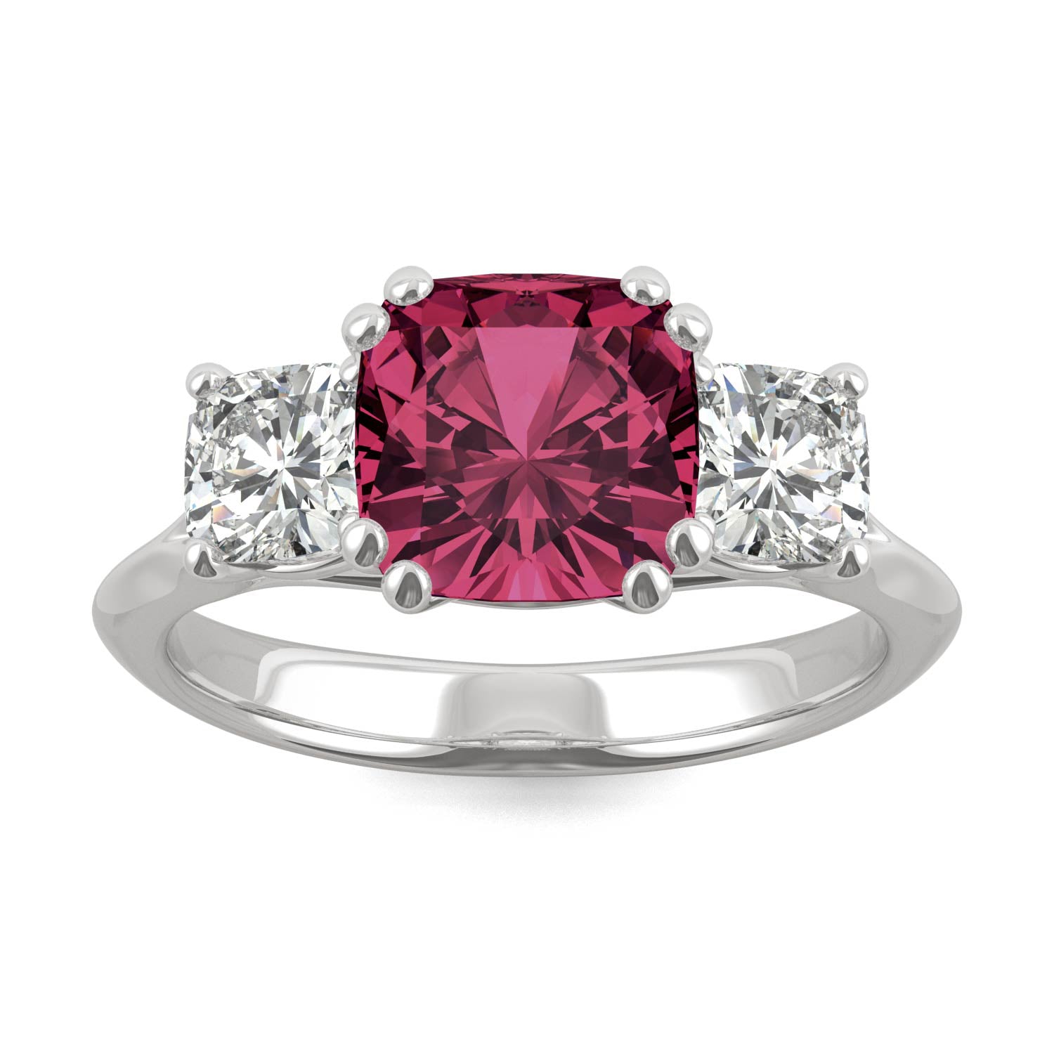 1.00 CTW Ruby Three Stone Ring