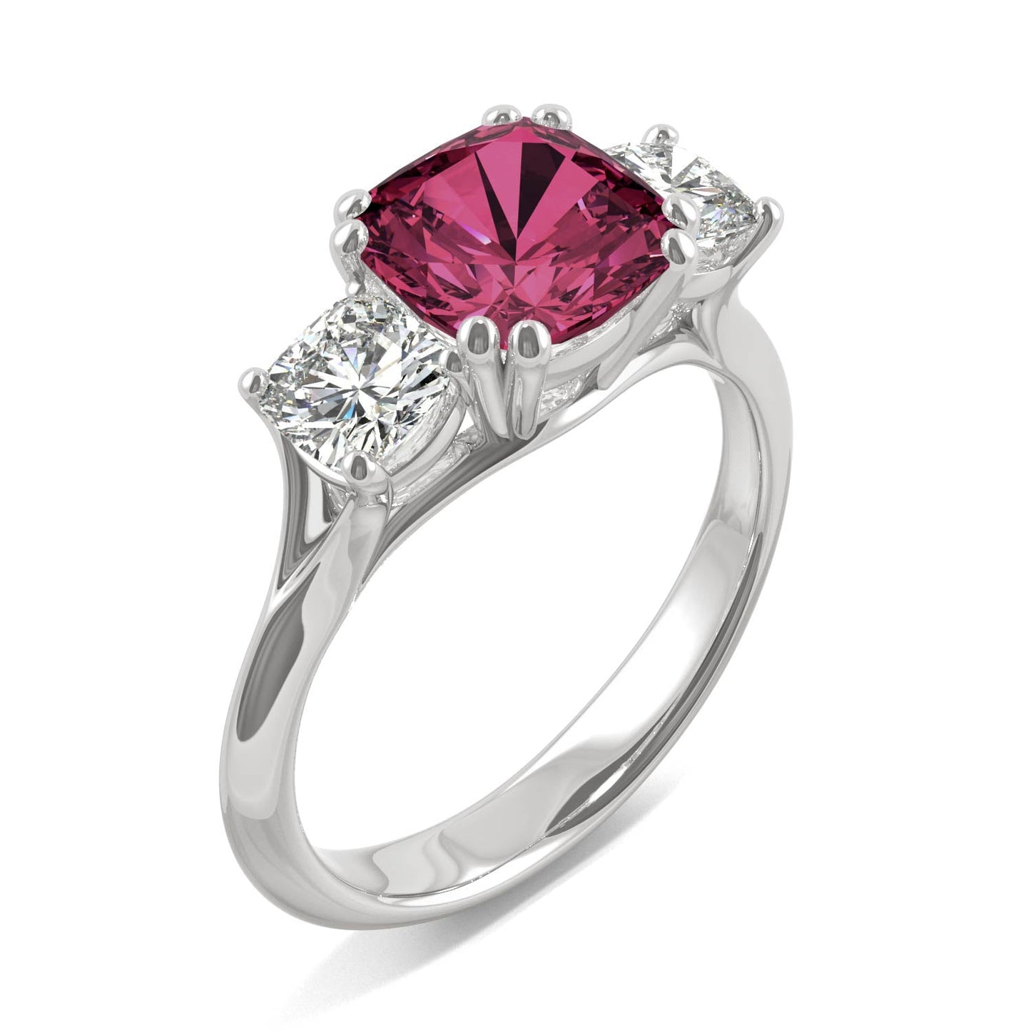 1.00 CTW Ruby Three Stone Ring