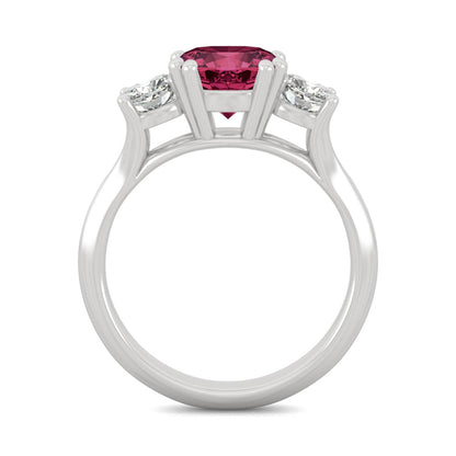 1.00 CTW Ruby Three Stone Ring