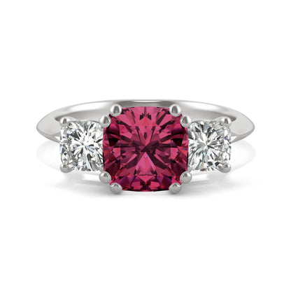 1.00 CTW Ruby Three Stone Ring