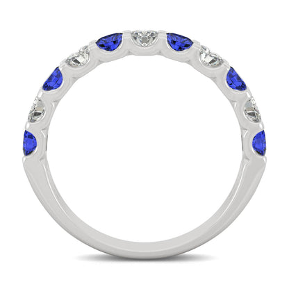 1.58 CTW Round Sapphire 14K White Gold Stackable Ring