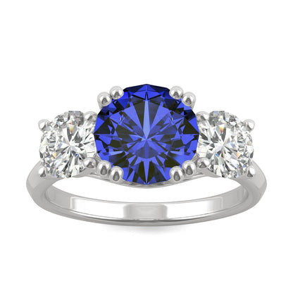 3.90 CTW Sapphire Three Stone Ring