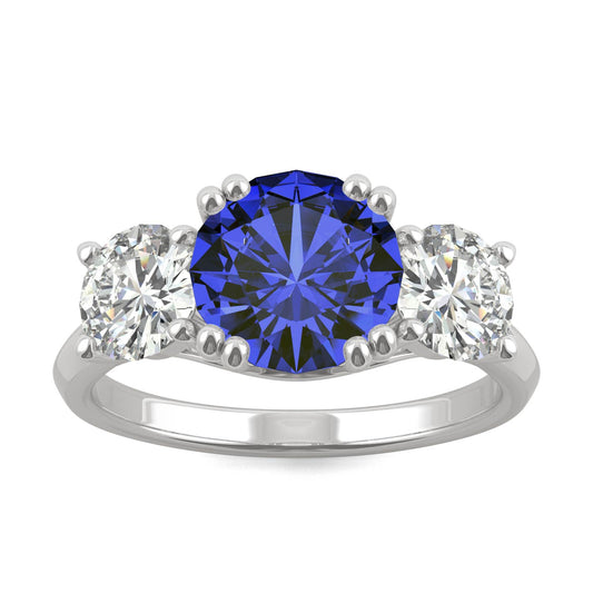 3.90 CTW Sapphire Three Stone Ring