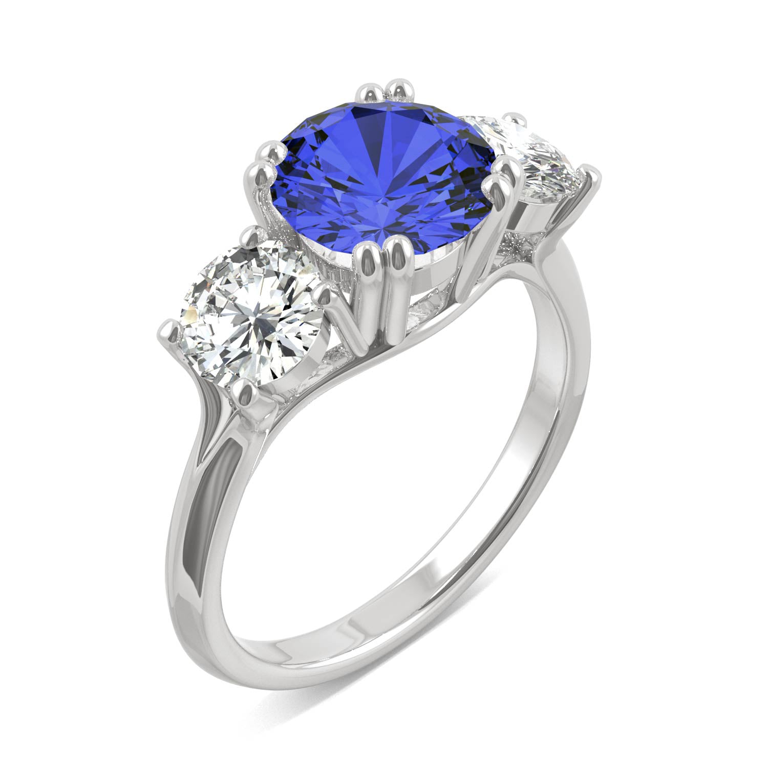 3.90 CTW Sapphire Three Stone Ring