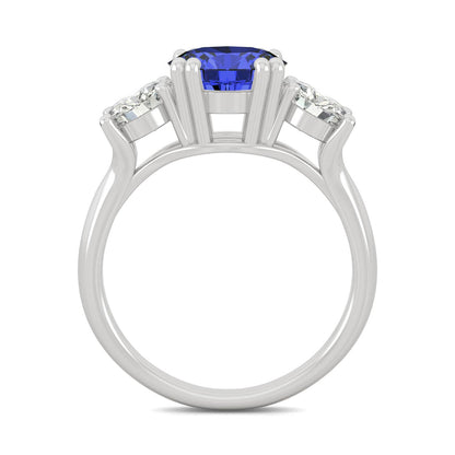 3.90 CTW Sapphire Three Stone Ring