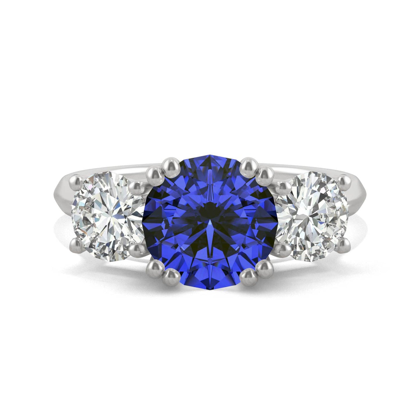 3.90 CTW Sapphire Three Stone Ring