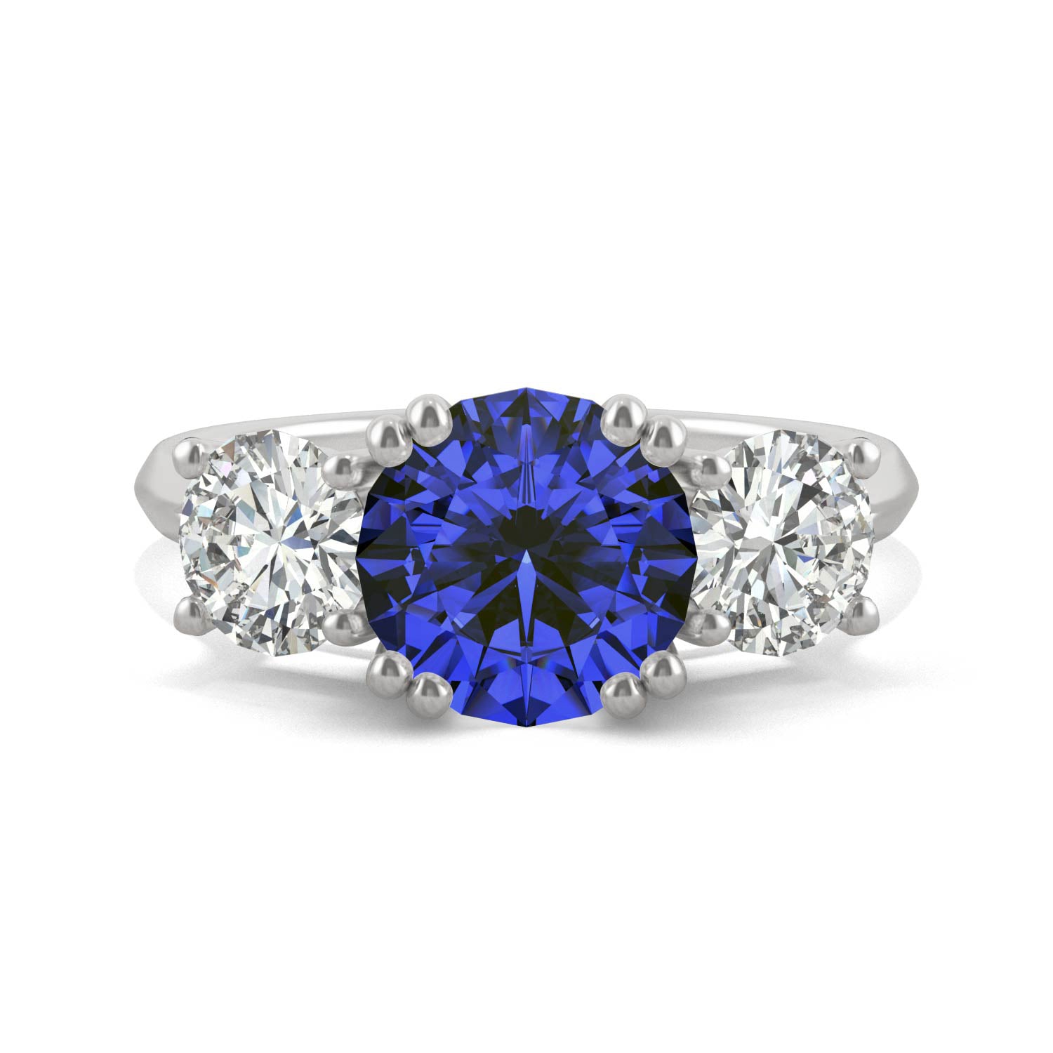 3.90 CTW Sapphire Three Stone Ring