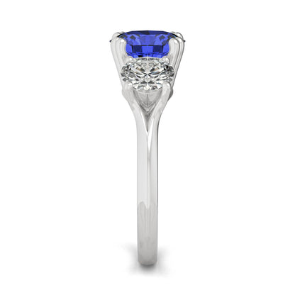 3.90 CTW Sapphire Three Stone Ring